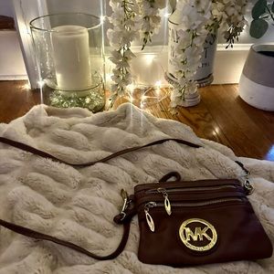 Brown Michael Kors Handbag with Gold Accents